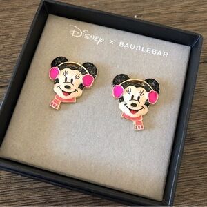 BaubleBar x Disney Minnie Mouse winter stud earrings